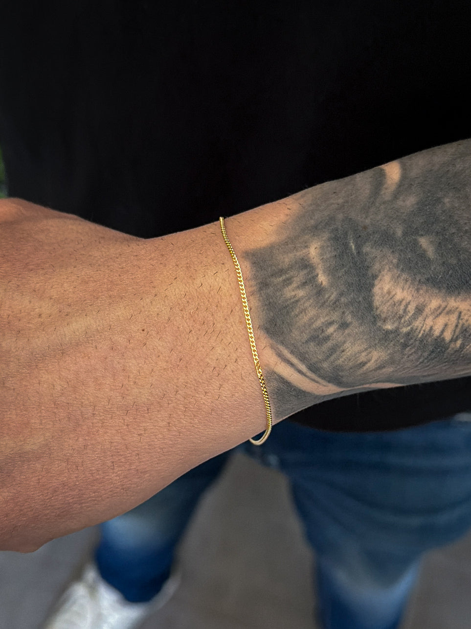 Pulseira Grumet 1mm Banhada a Ouro 18k