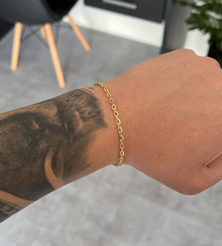 Pulseira Cadeado 3mm Banhada a Ouro 18k, foto 5