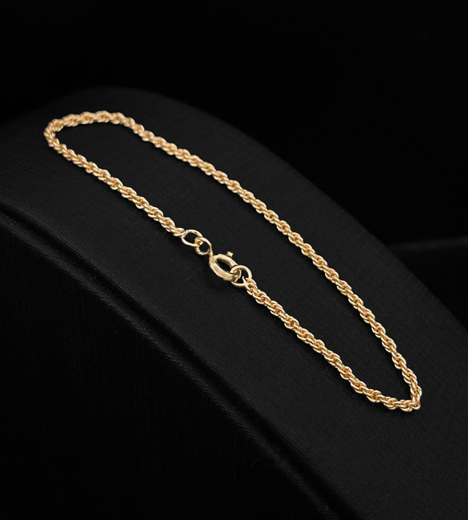 Pulseira Cordão Baiano 2mm Banhada a Ouro 18k