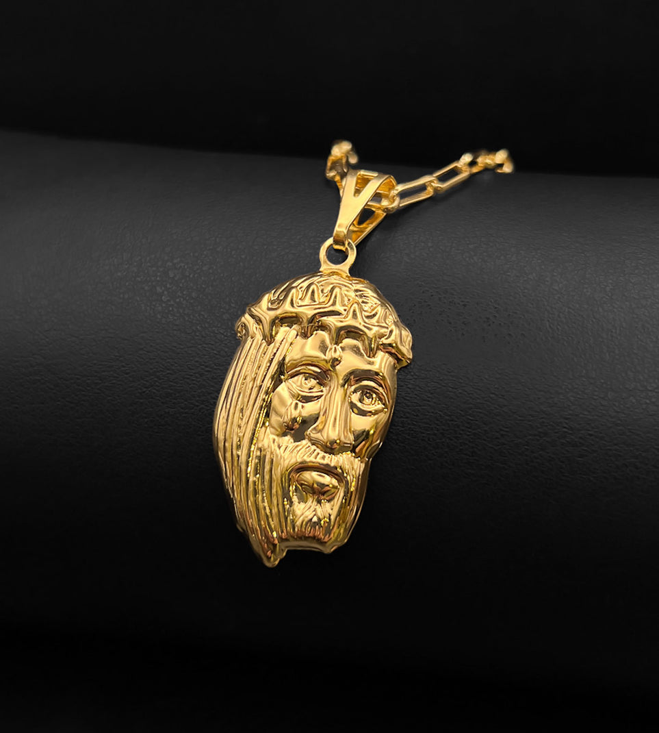 Pingente Cristo em Relevo 3x2cm Banhado a Ouro 18k
