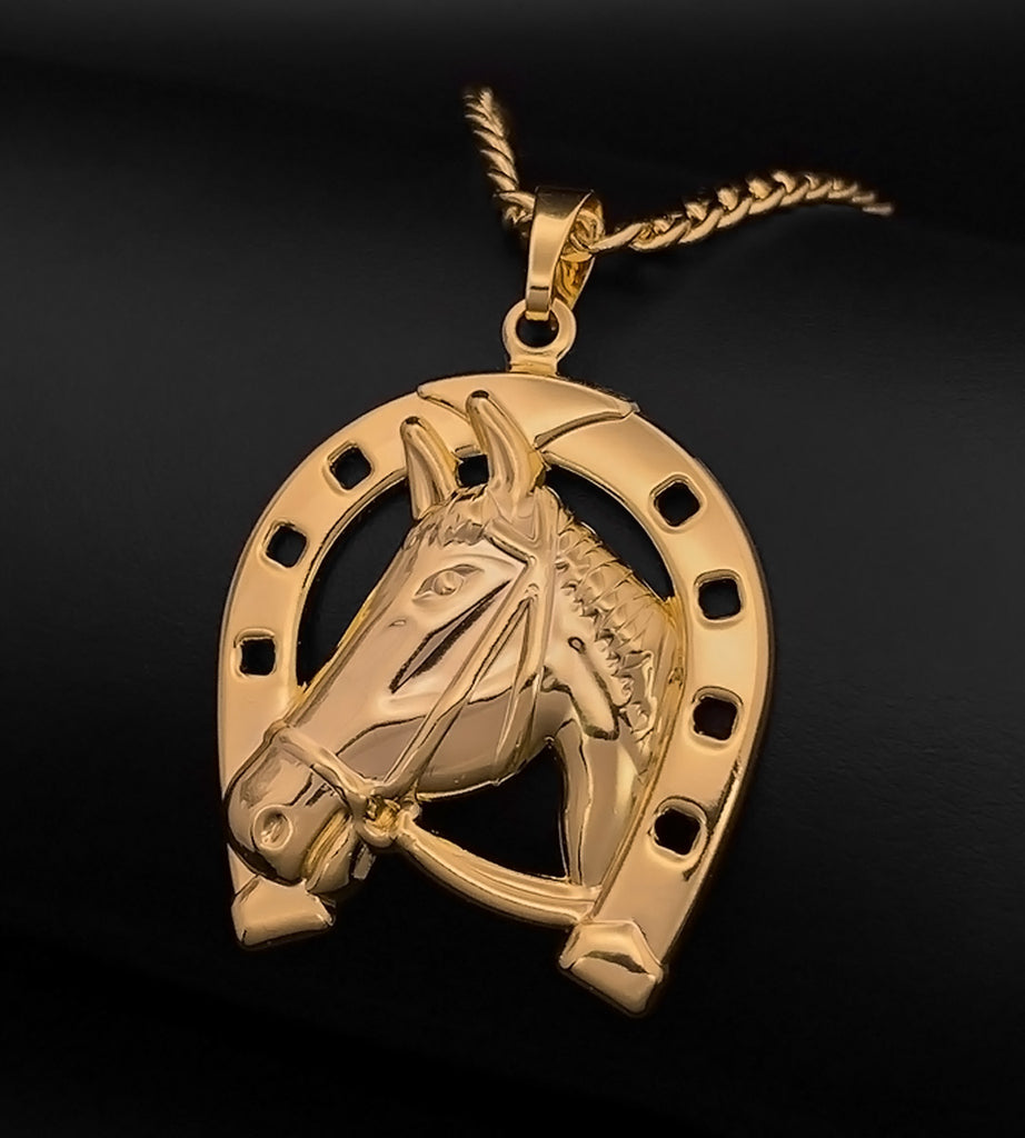 Pingente Ferradura Grande 4.5x3.2cm Banhado a Ouro 18k
