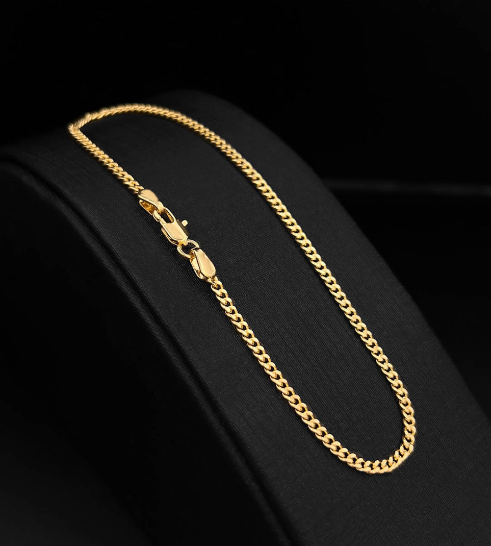 Pulseira Grumet 2mm Fecho Tradicional Banhada a Ouro 18k