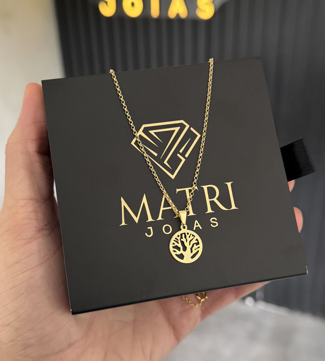 Colar Elo Português com Árvore da Vida Banhado a Ouro 18k, foto 2