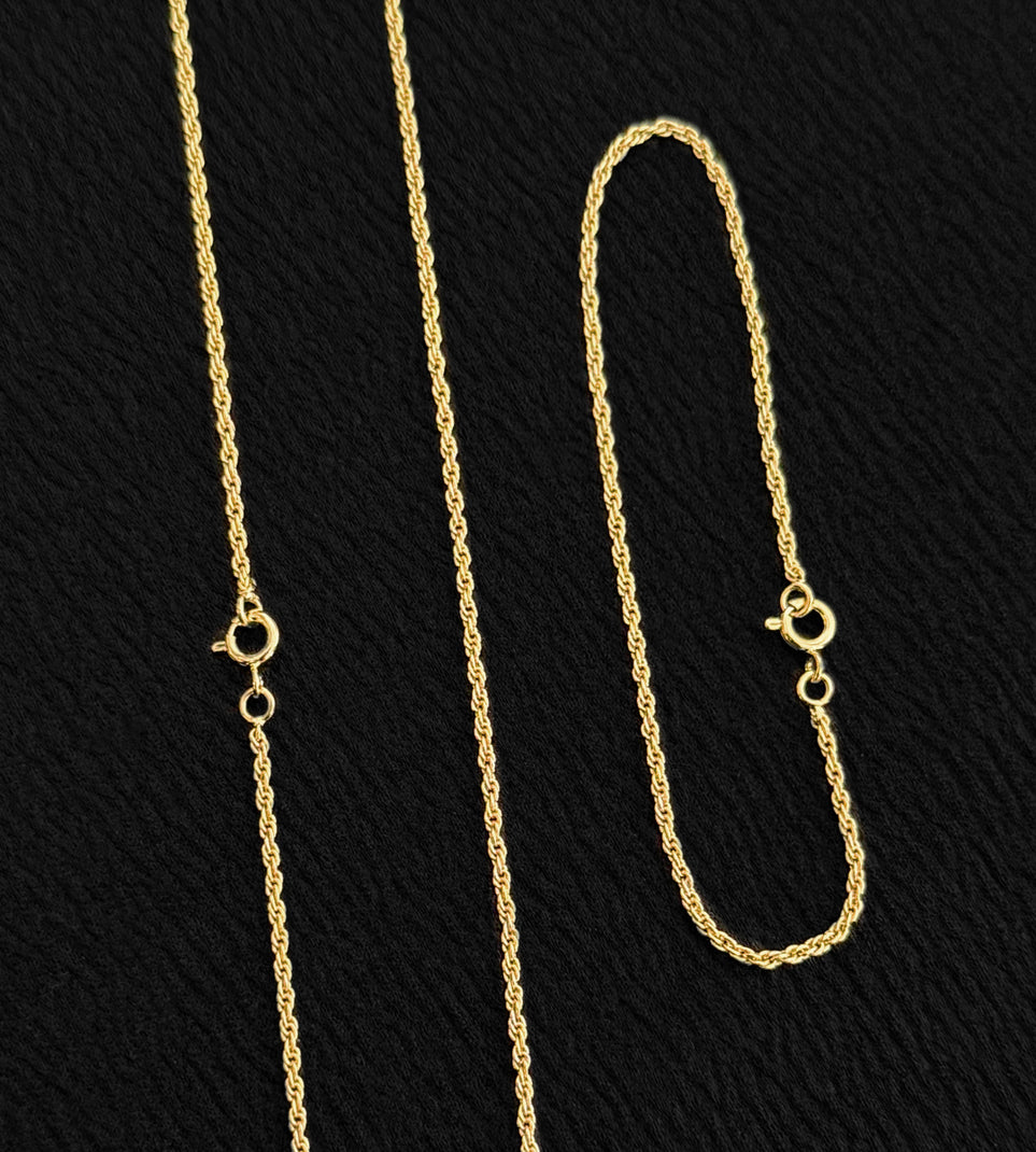 Corrente + Pulseira Cordão Baiano 2mm Fecho Tradicional Banhada a Ouro 18k