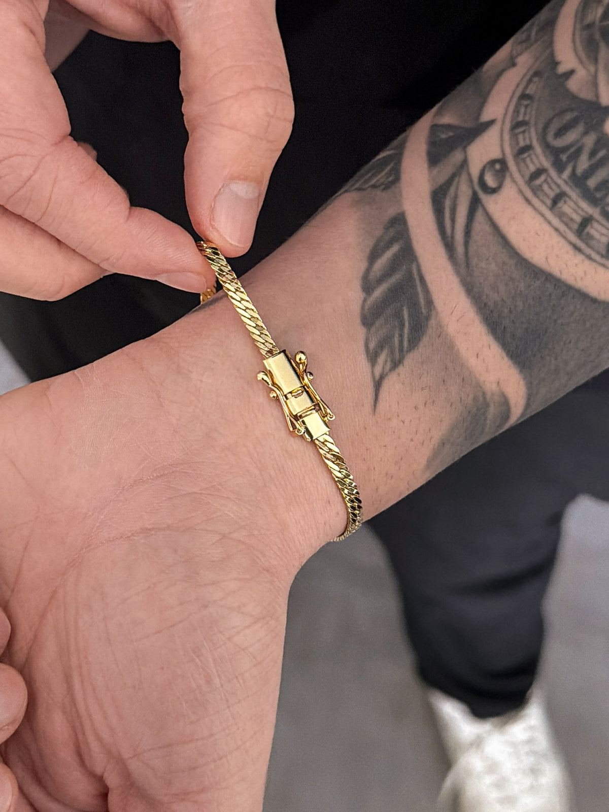 Pulseira Grumet Flat 4mm Banhada a Ouro 18k, foto 2