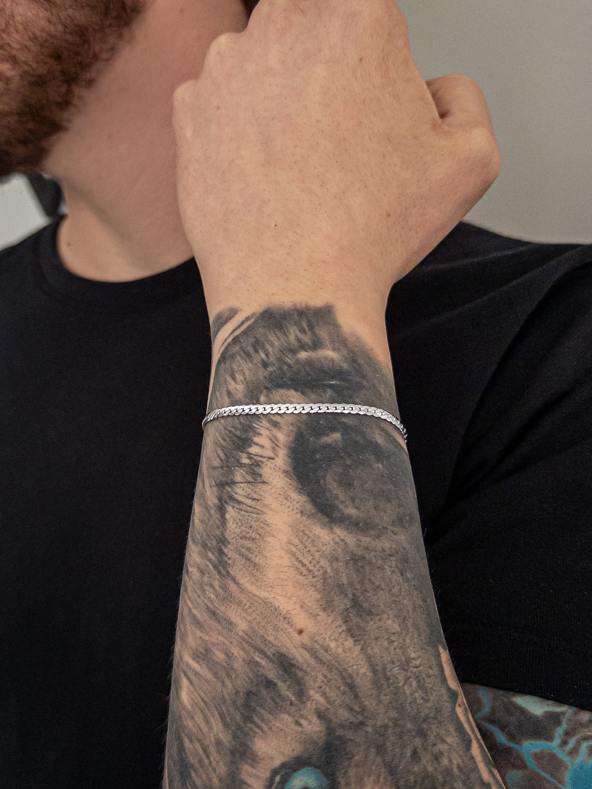 Pulseira Grumet Flat 3mm Banhada a Ouro Branco