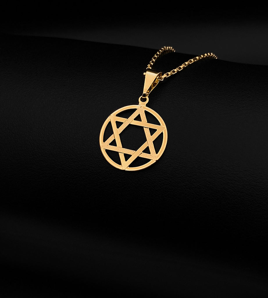 Pingente Estrela de Davi Pequeno 2x2cm Banhado a Ouro 18k