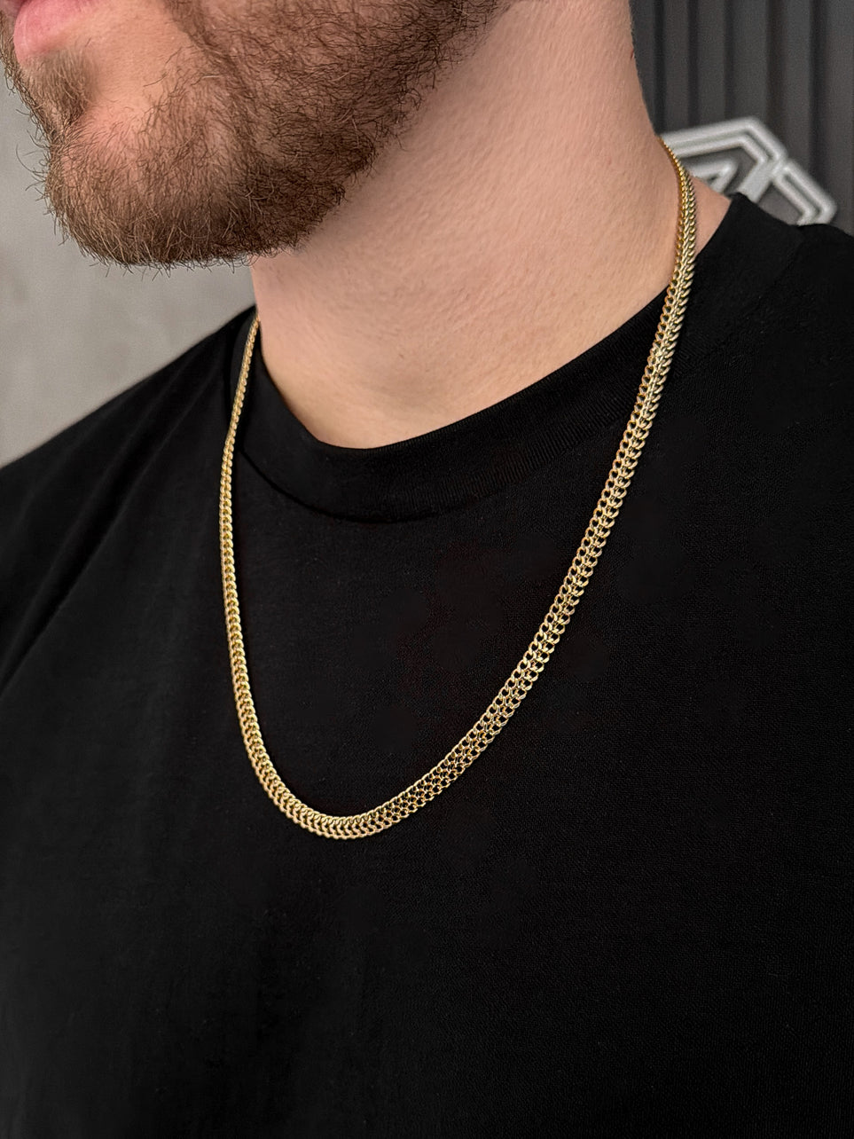 Corrente Grumet Lacraia 6mm Banhada a Ouro 18k