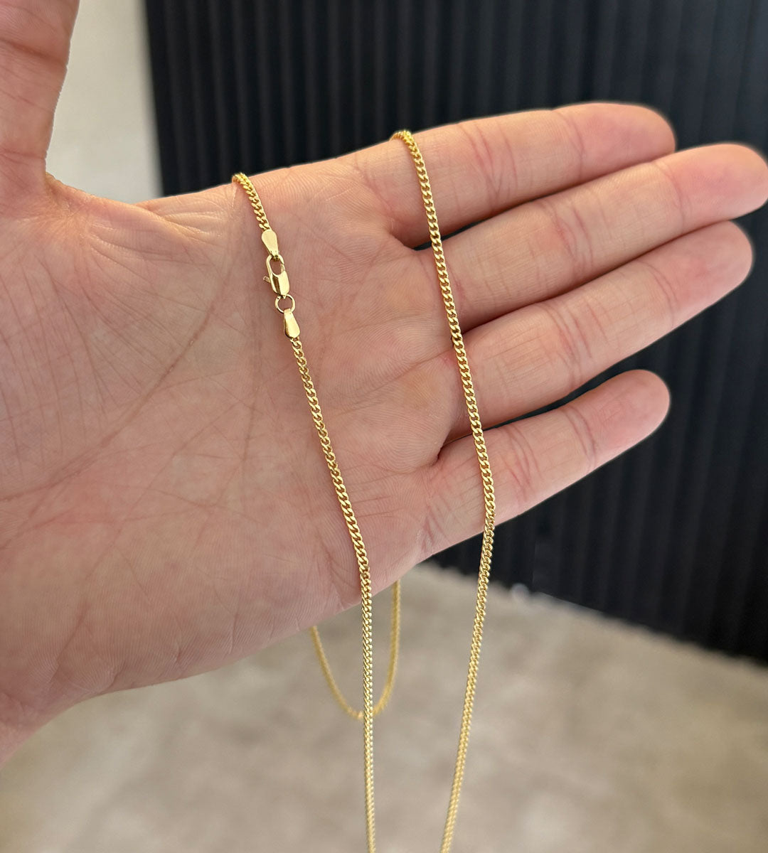 Corrente Grumet 2mm Fecho Tradicional Banhada a Ouro 18k, foto 3