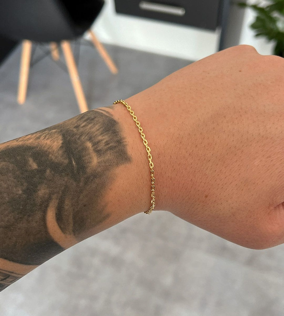 Pulseira Cadeado 2mm Fecho Tradicional Banhada a Ouro 18k, foto 2