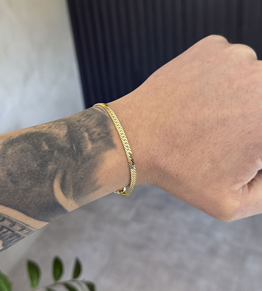 Pulseira Grumet Flat 4mm Banhada a Ouro 18k, foto 15