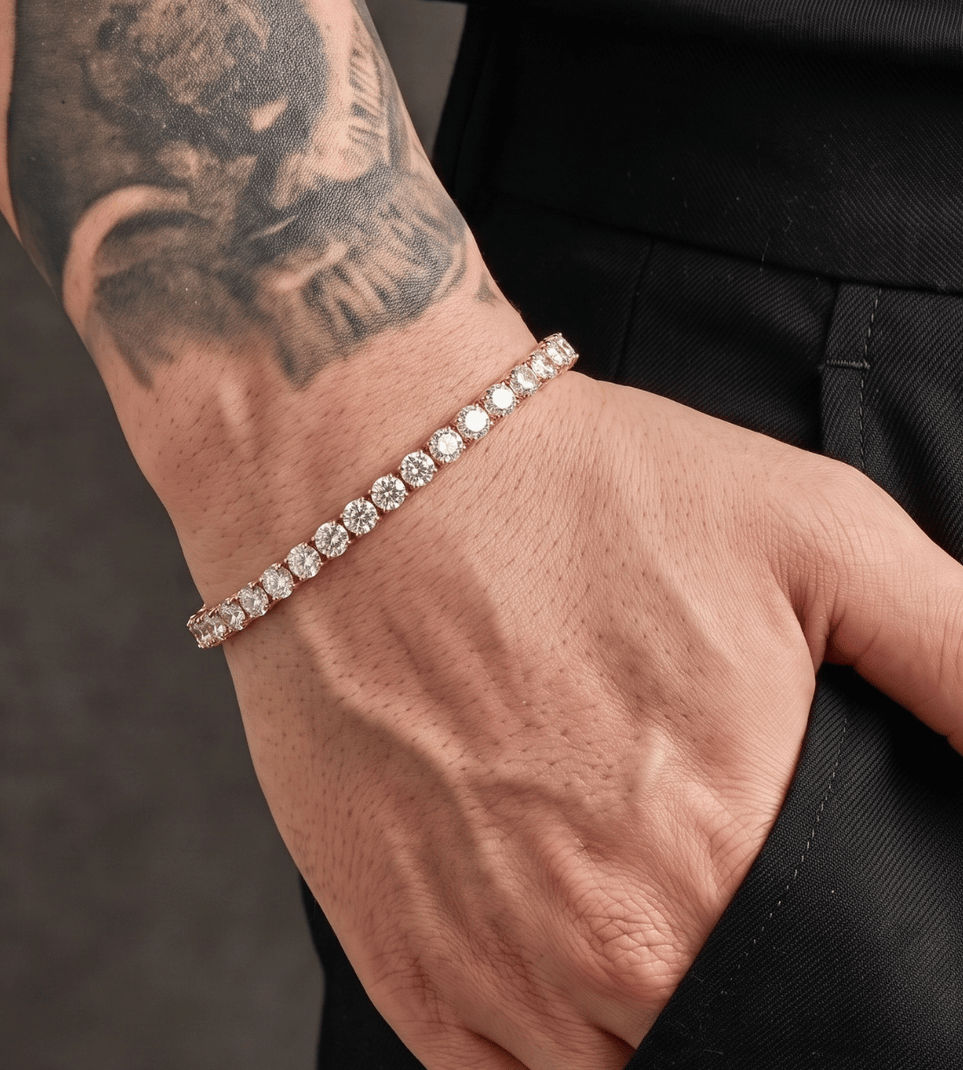 Pulseira Riviera Cravejada em Zircônias 4mm Banhada a Ouro 18k