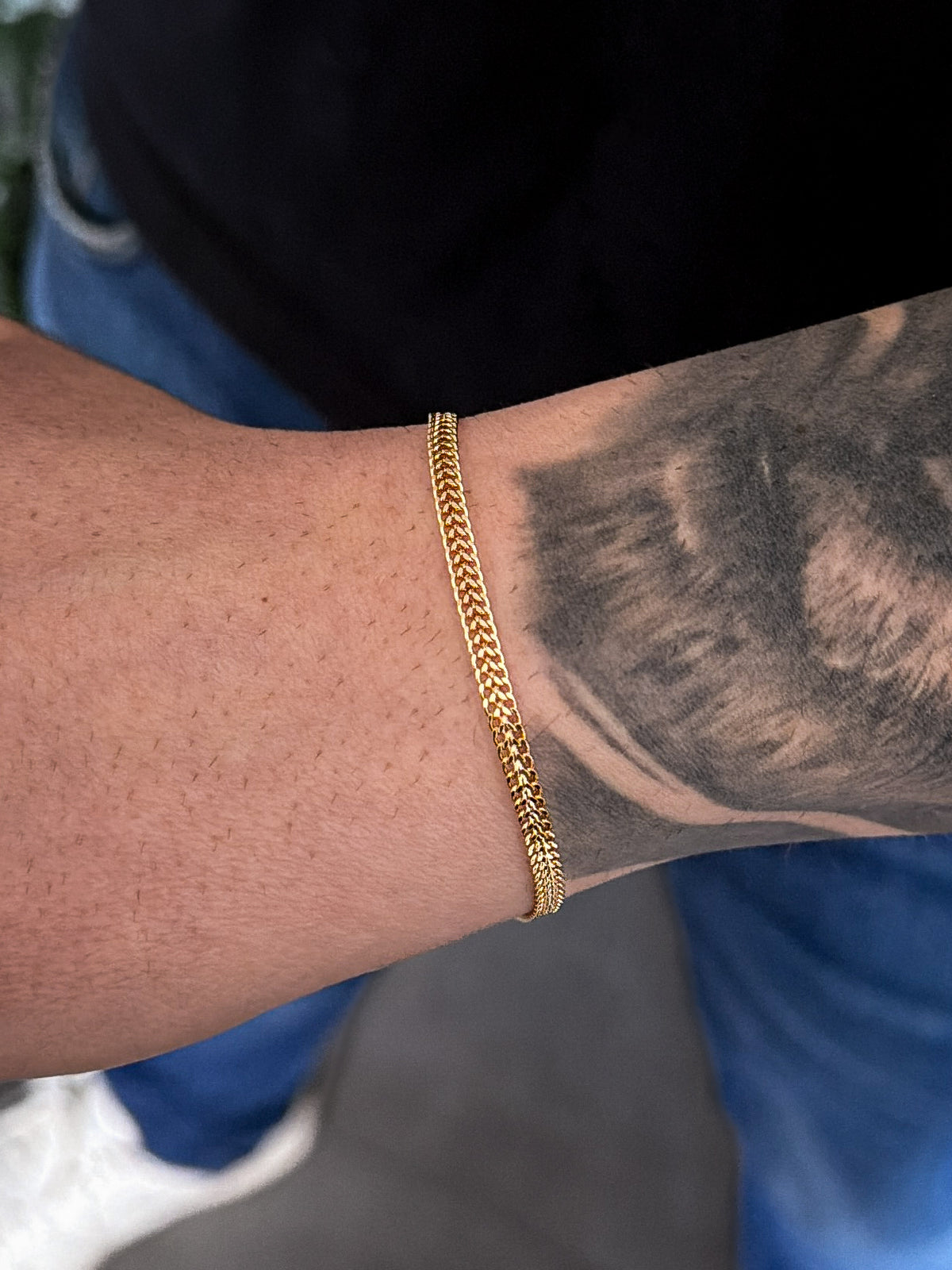 Pulseira Grumet Lacraia 3mm Banhada a Ouro 18k