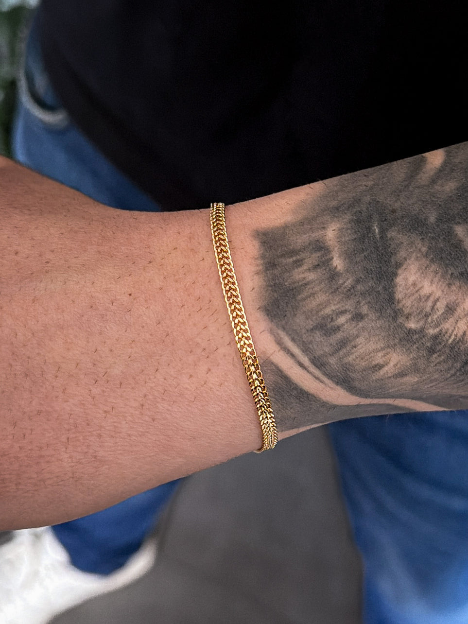 Pulseira Grumet Lacraia 3mm Banhada a Ouro 18k