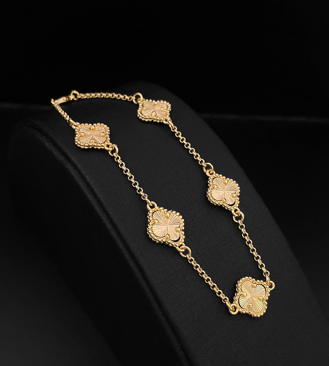 Corrente + Pulseira Trevo Dourado 60cm 21cm Banhada a Ouro 18k, foto 4