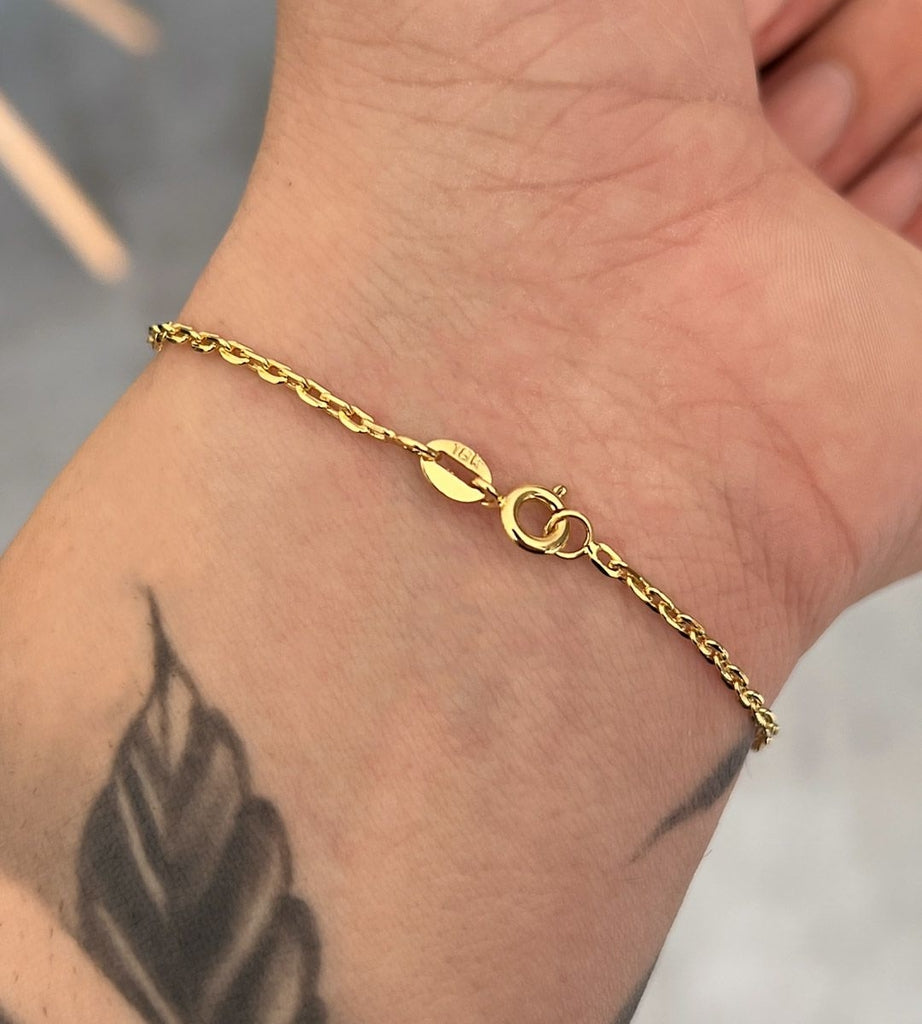 Pulseira Cadeado 2mm Fecho Tradicional Banhada a Ouro 18k, foto 4