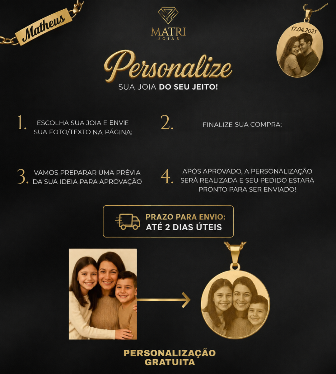 Pingente Personalizável Plaquinha Mini Retangular 2,5x0,3cm Banhado a Ouro 18k, foto 2