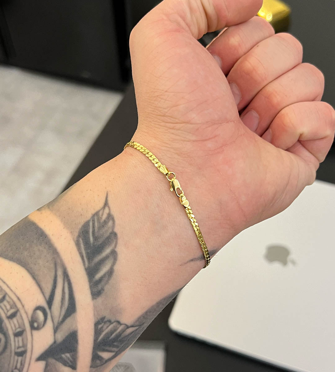 Pulseira Grumet Flat 3mm Banhada a Ouro 18k, foto 3