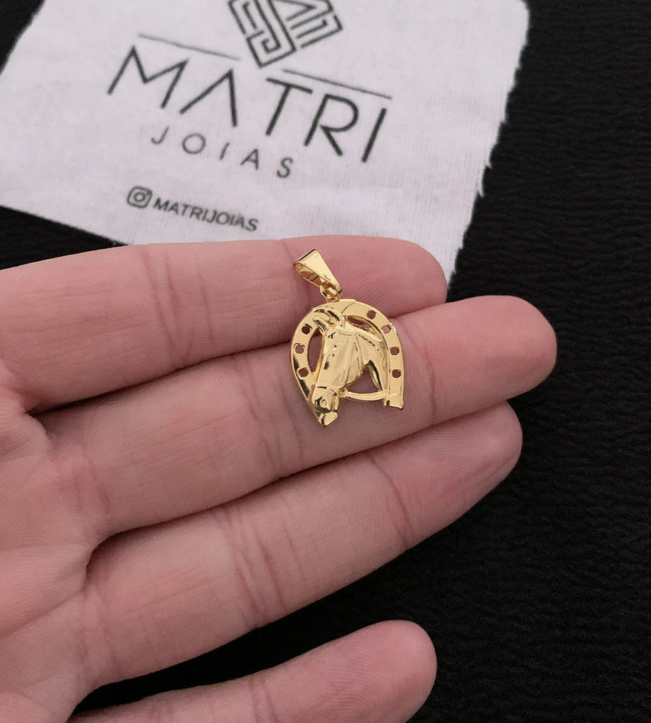Pingente Ferradura Mini 1x1cm Banhado a Ouro 18k, foto 3