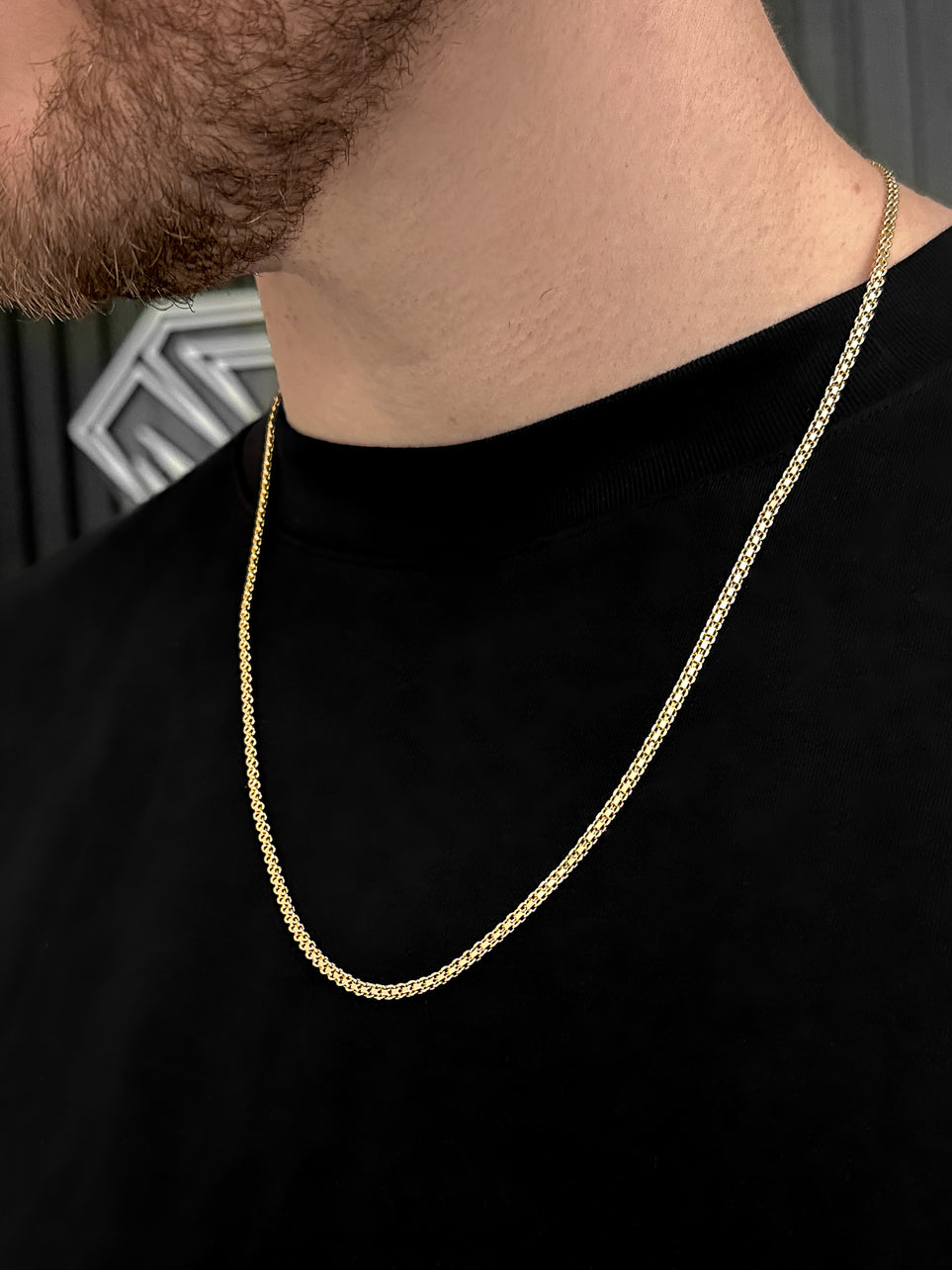Corrente Cadeado Duplo 3mm Banhada a Ouro 18k