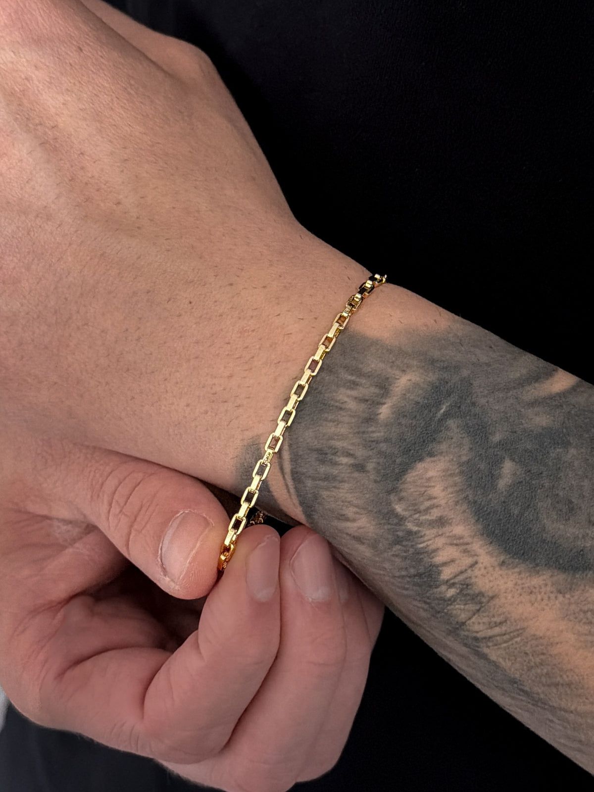 Pulseira Tijolinho 3mm Banhada a Ouro 18k, foto 3
