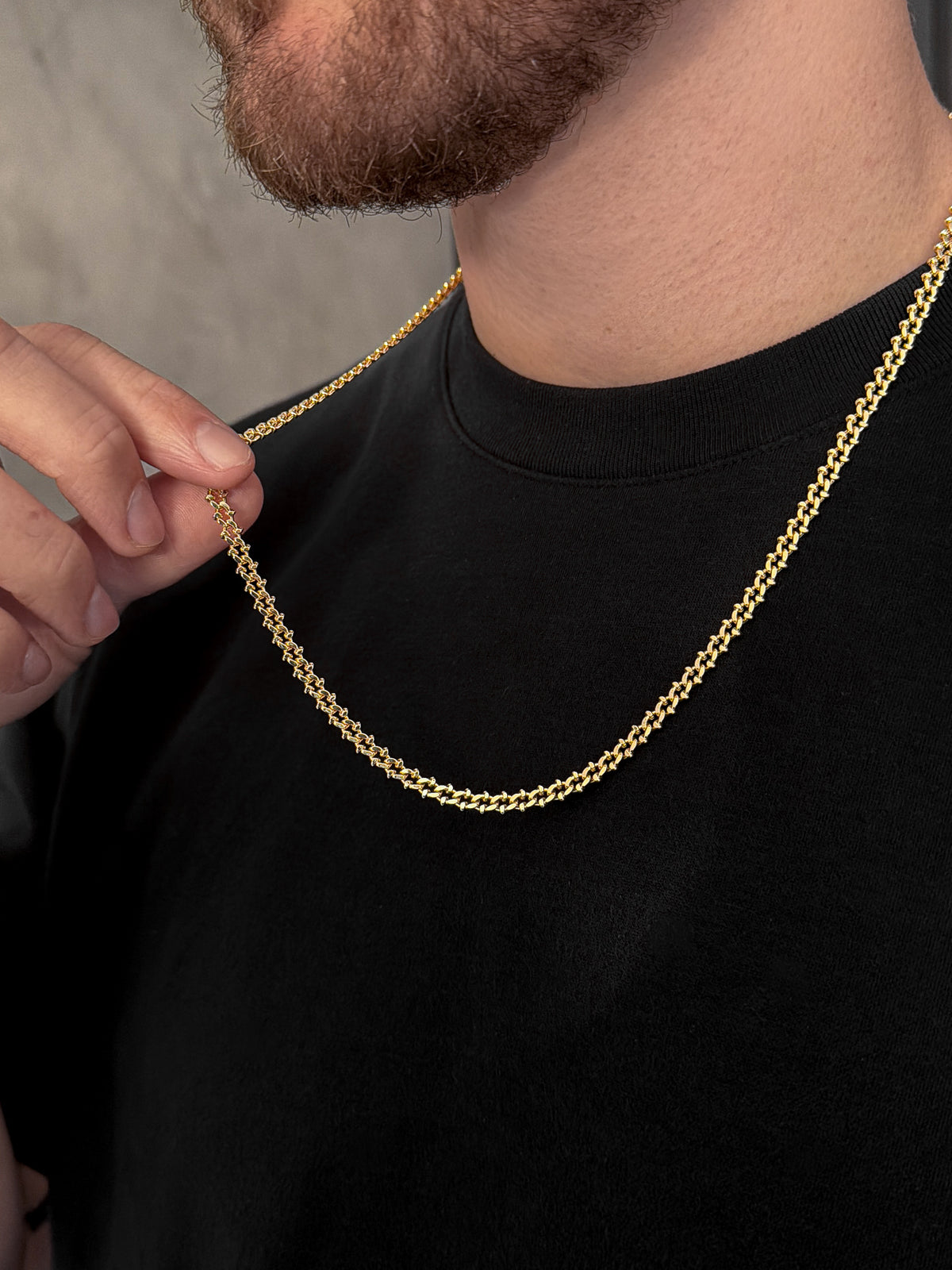 Corrente Grumet Rústica 5mm Banhada a Ouro 18k, foto 4