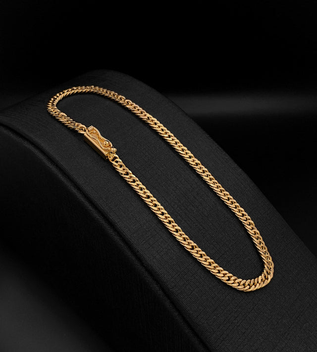 Pulseira Grumet Dupla 3mm Banhada a Ouro 18k