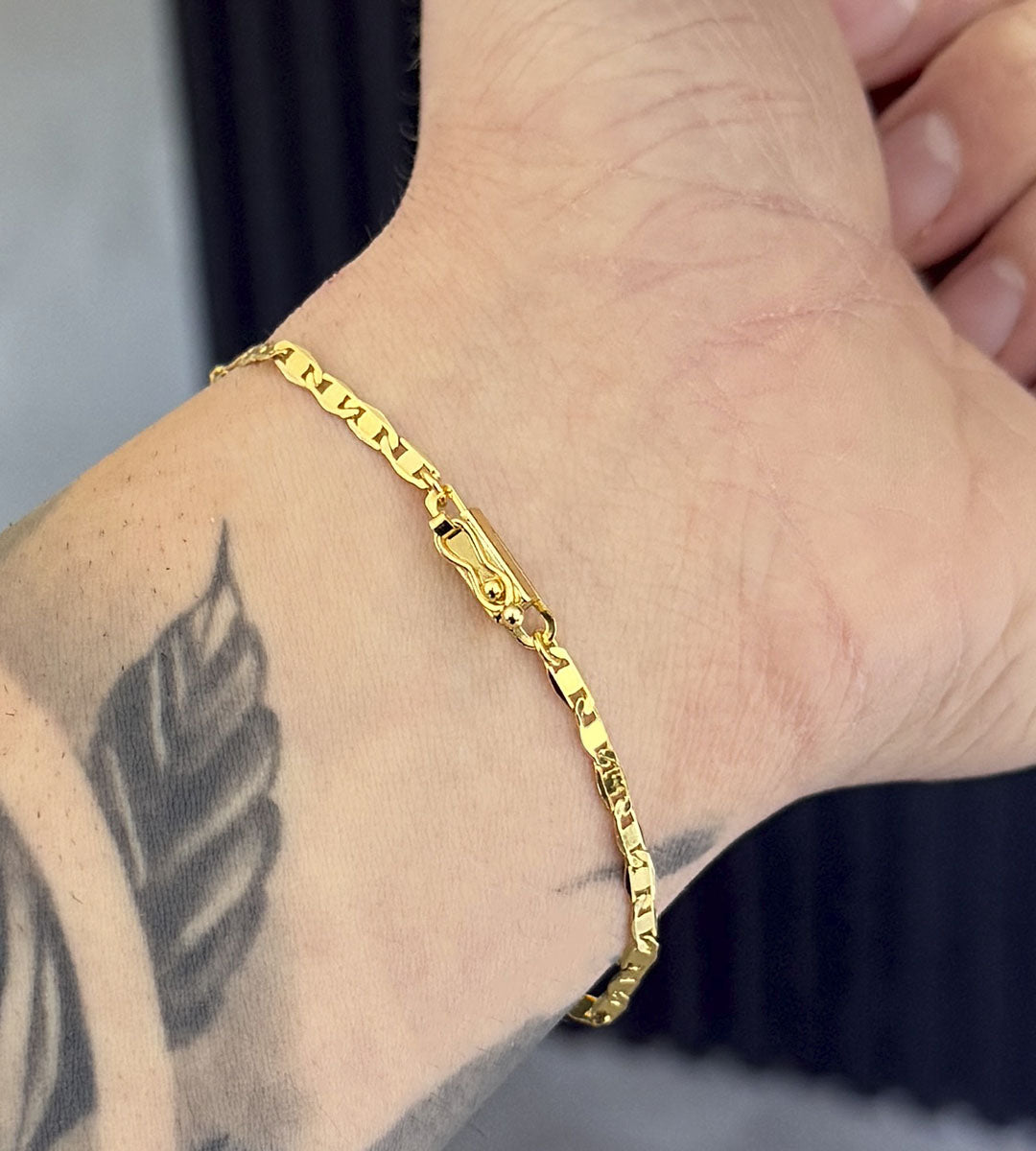 Pulseira Piastrini 4mm Fecho Gaveta Banhada a Ouro 18k, foto 2