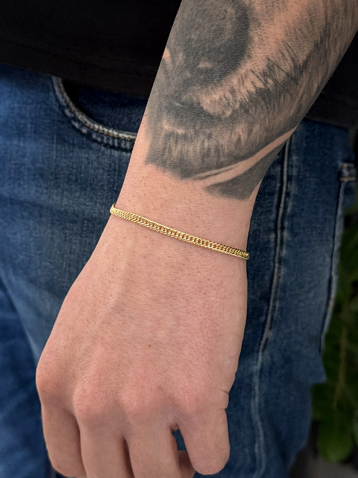 Pulseira Grumet Dupla 3mm Banhada a Ouro 18k, foto 4
