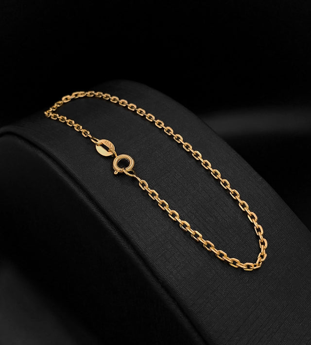 Pulseira Cadeado 2mm Fecho Tradicional Banhada a Ouro 18k