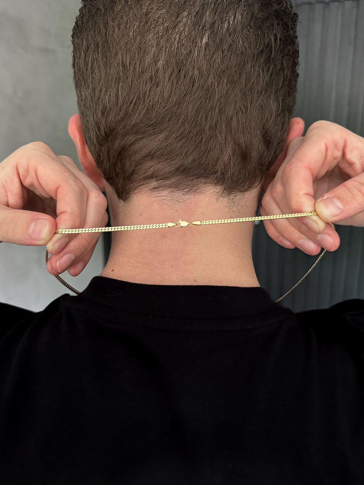Corrente Grumet Flat 3mm Banhada a Ouro 18k