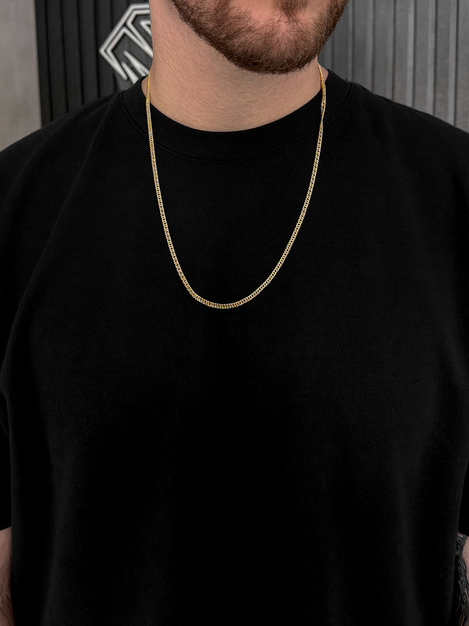 Corrente Grumet Dupla 3mm Banhada a Ouro 18k