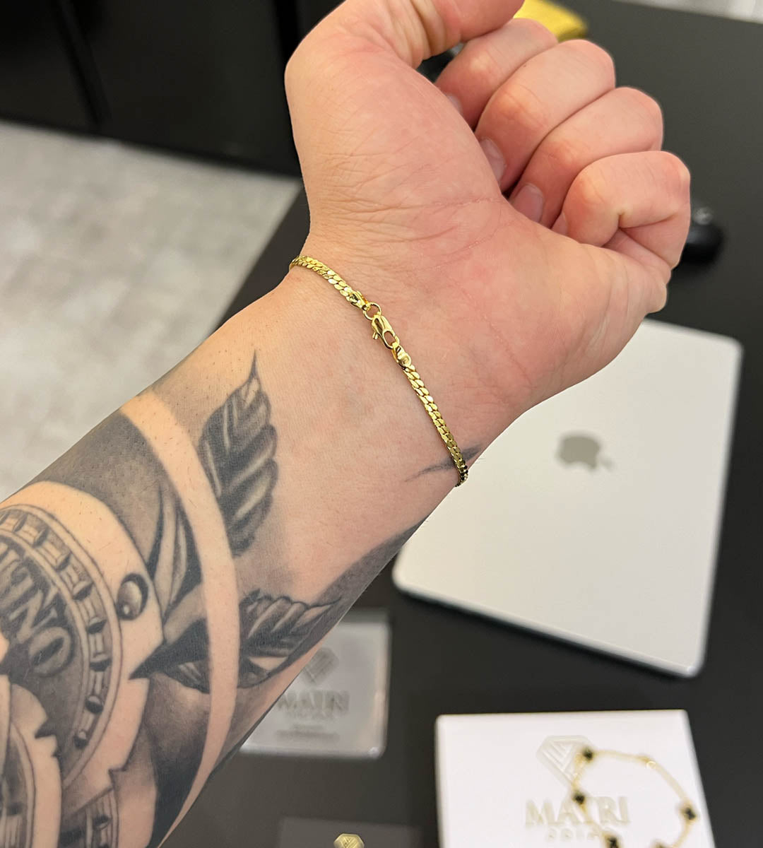 Pulseira Grumet Flat 3mm Banhada a Ouro 18k, foto 11