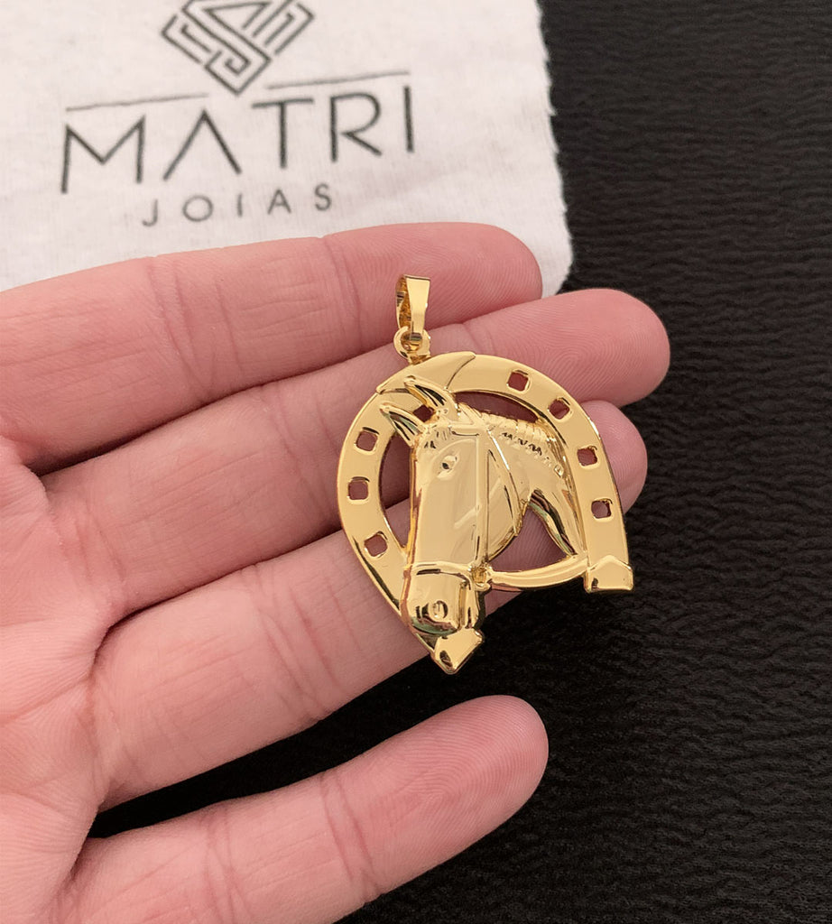 Pingente Ferradura Grande 4.5x3.2cm Banhado a Ouro 18k, foto 3