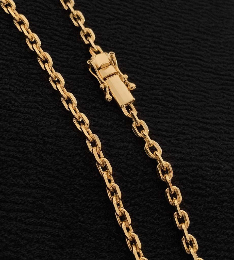 Corrente Cadeado 4mm Fecho Trava Dupla Banhada a Ouro 18k, foto 8