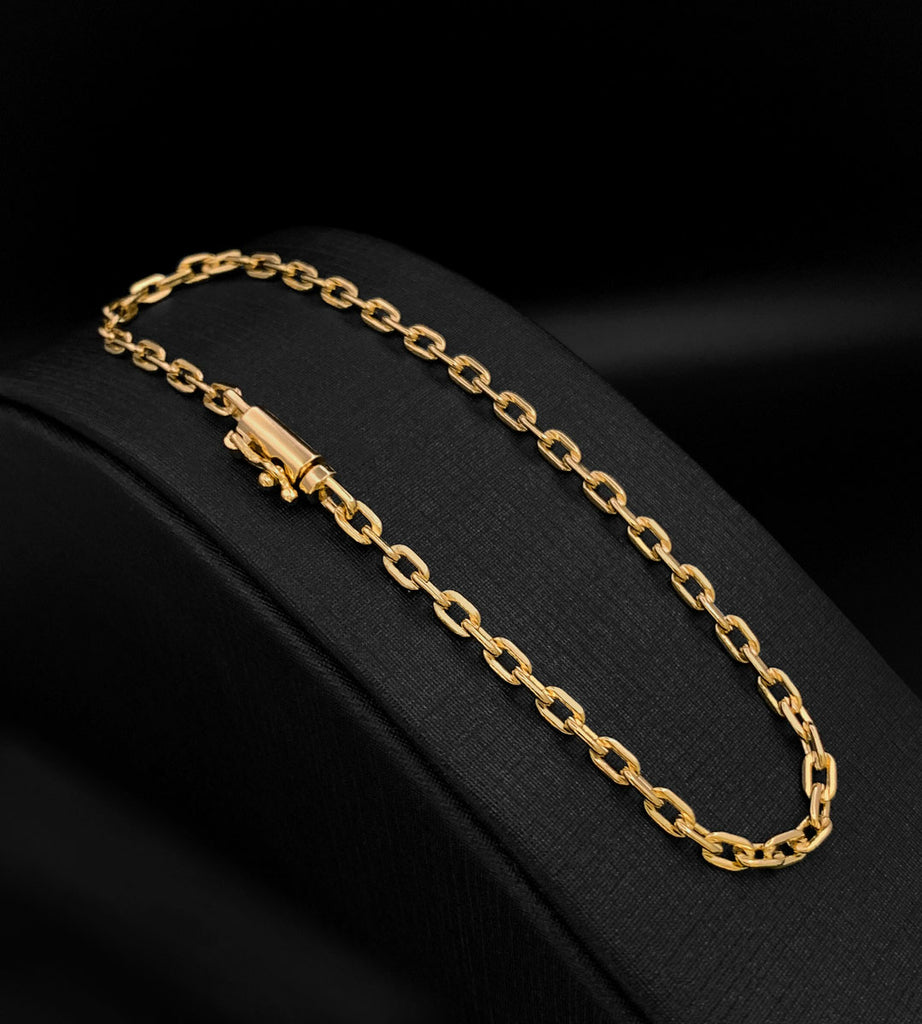 Pulseira Cadeado 3mm Banhada a Ouro 18k, foto 8