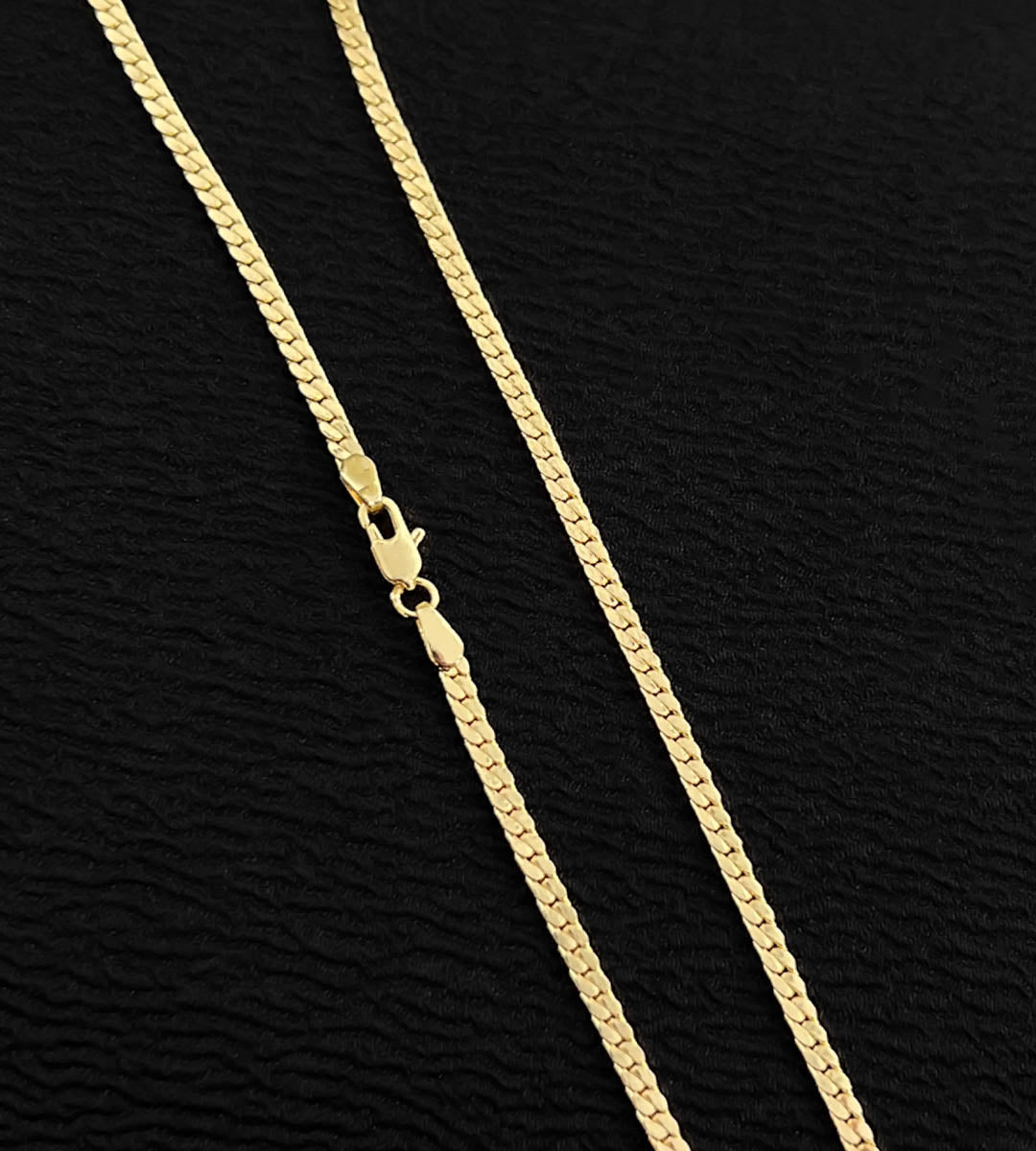 Corrente Grumet Flat 3mm Banhada a Ouro 18k