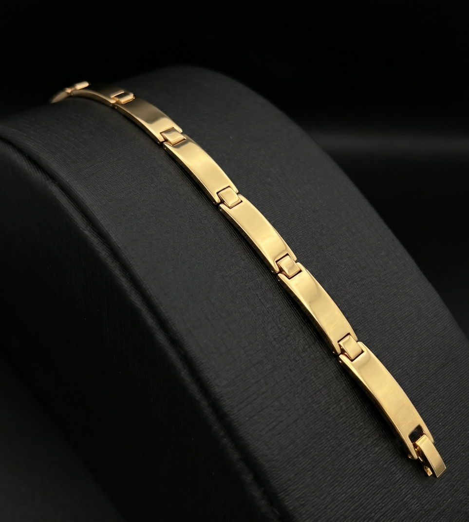 Bracelete Liso 7mm Banhado a Ouro 18k