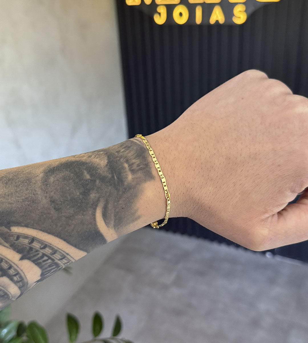 Pulseira Piastrini 4mm Fecho Gaveta Banhada a Ouro 18k, foto 5