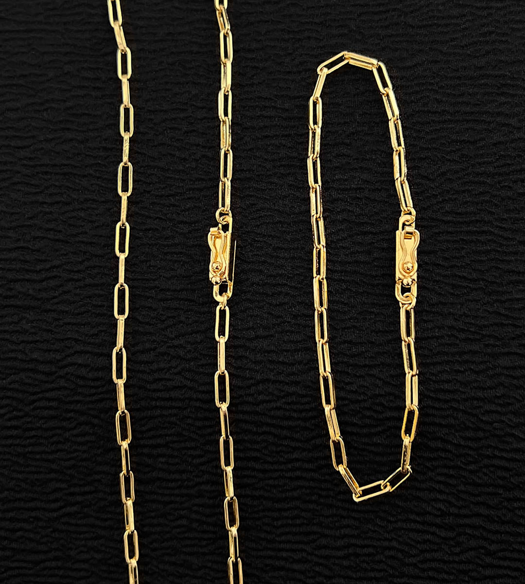 Conjunto Corrente e Pulseira Cadeado Laminado 3mm Banhado a Ouro 18k, foto 6