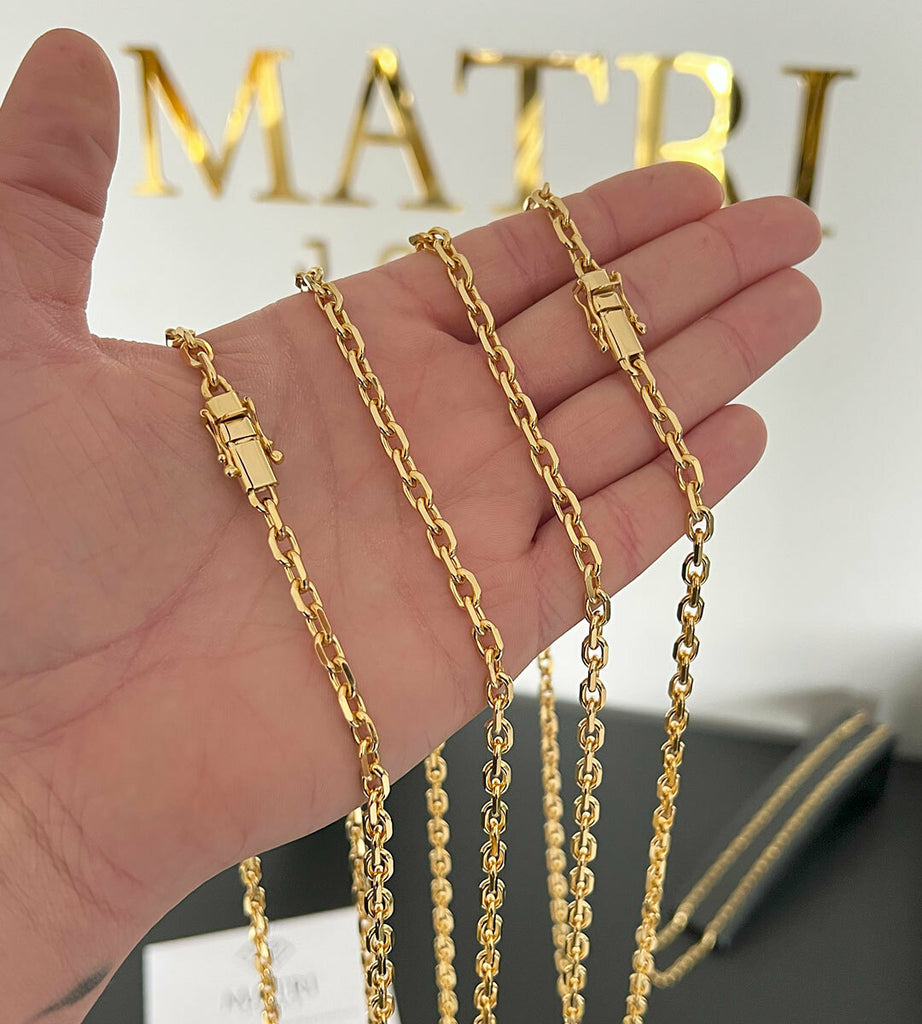 Corrente Cadeado 5mm Fecho Trava Dupla Banhada a Ouro 18k, foto 5