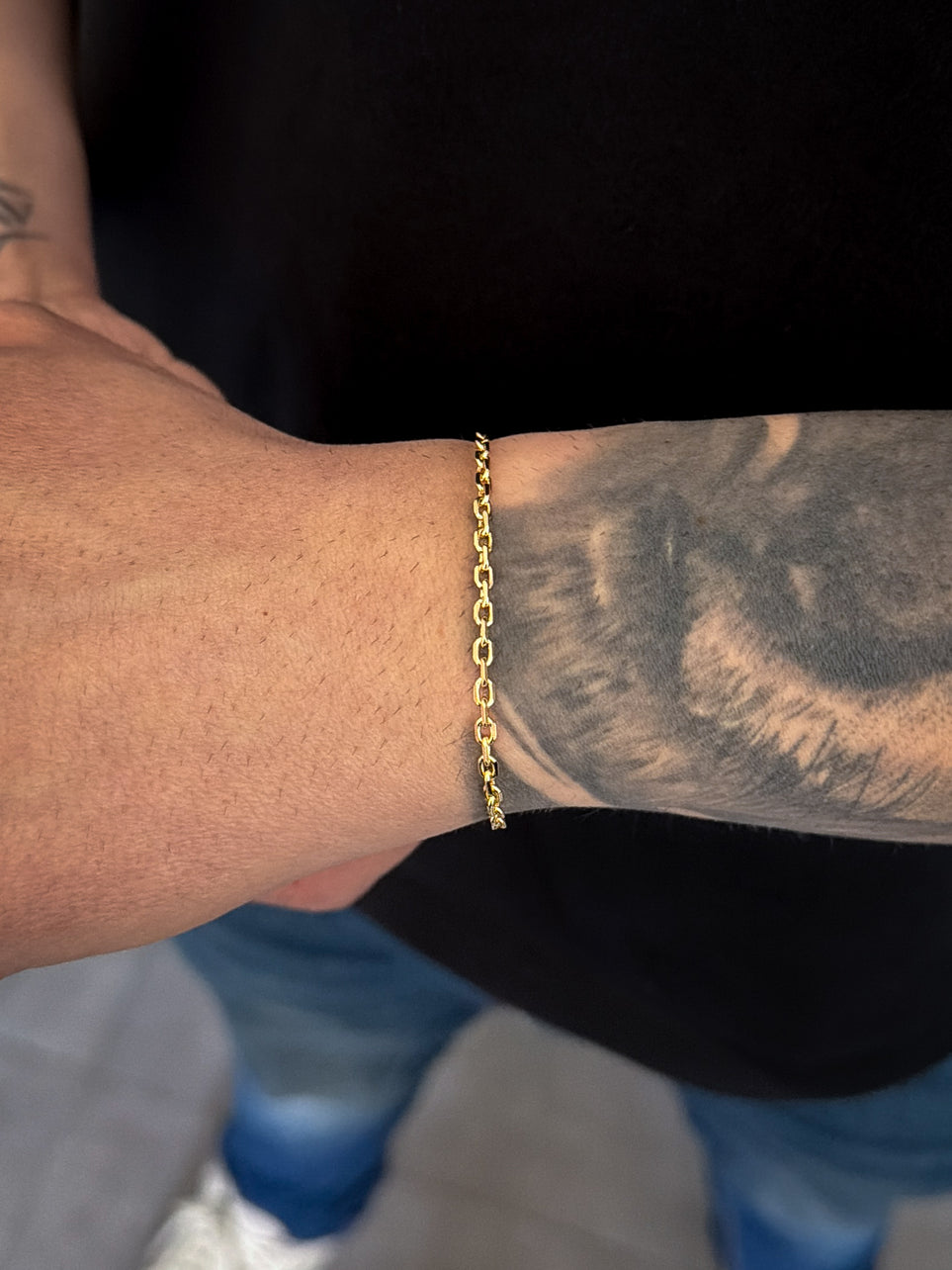 Pulseira Cadeado 3mm Banhada a Ouro 18k