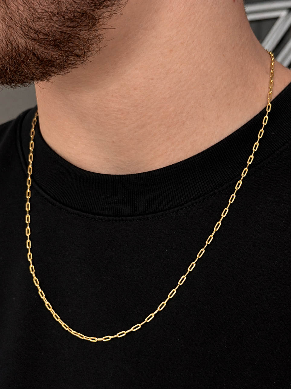 Corrente Cadeado Laminado 2mm Banhada a Ouro 18k