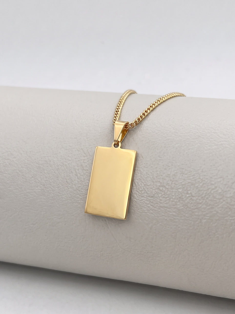 Pingente Plaquinha Personalizável Banhado a Ouro 18k