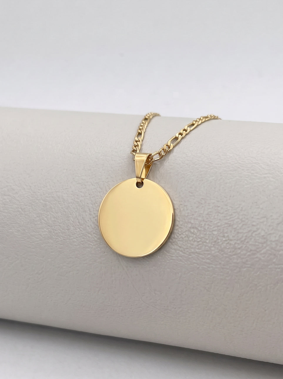 Pingente Redondo Pequeno Personalizável Banhado a Ouro 18k