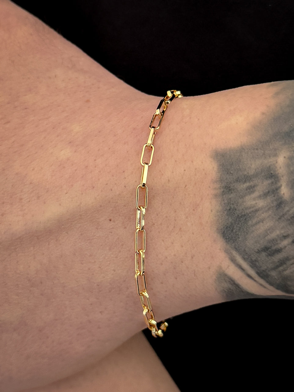 Pulseira Cadeado Laminado 3mm Banhada a Ouro 18k