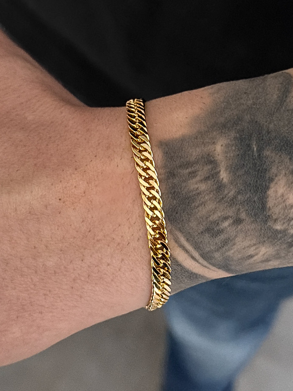 Pulseira Grumet Dupla 6mm Banhada a Ouro 18k