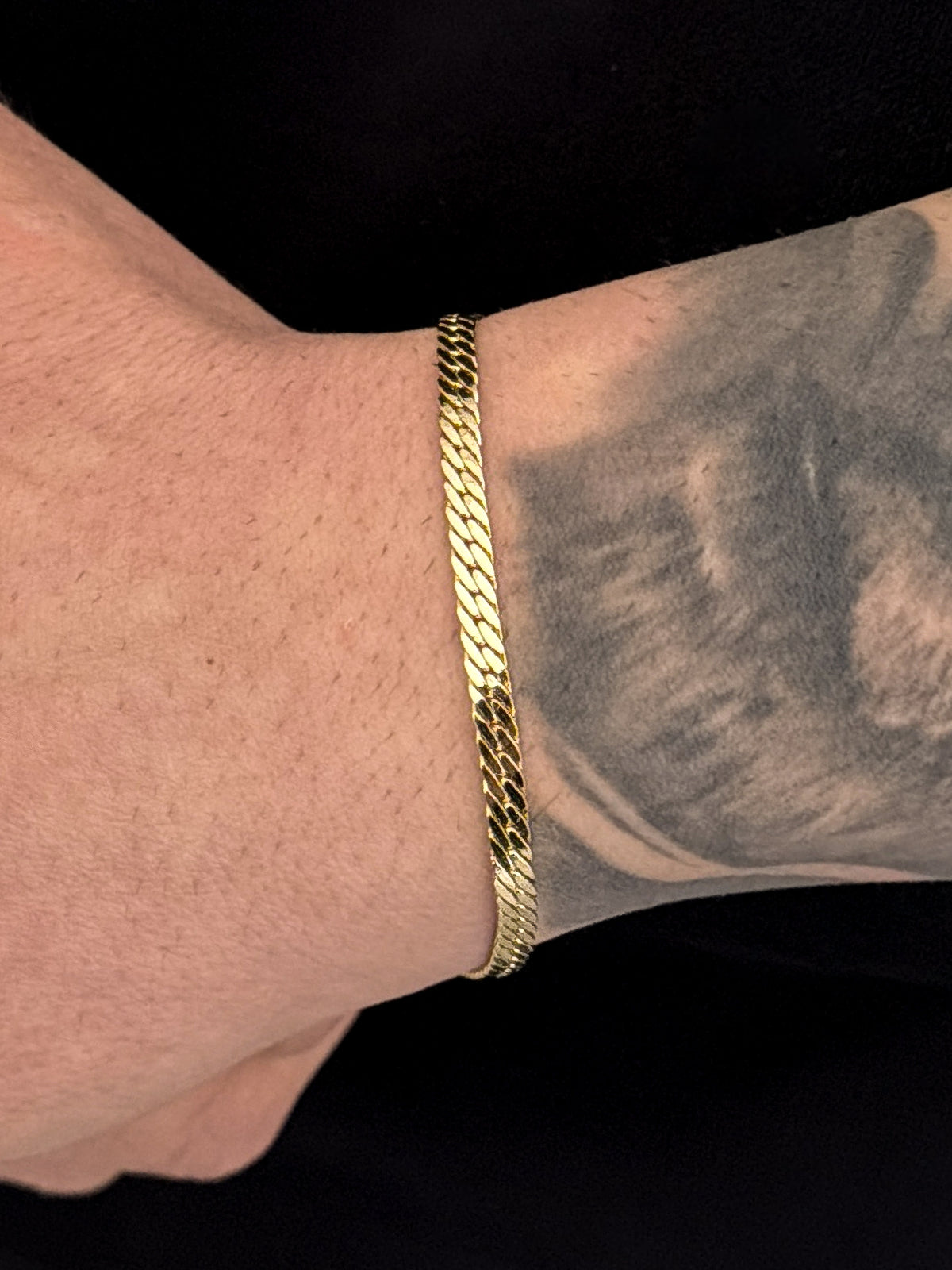 Pulseira Grumet Flat 4mm Banhada a Ouro 18k