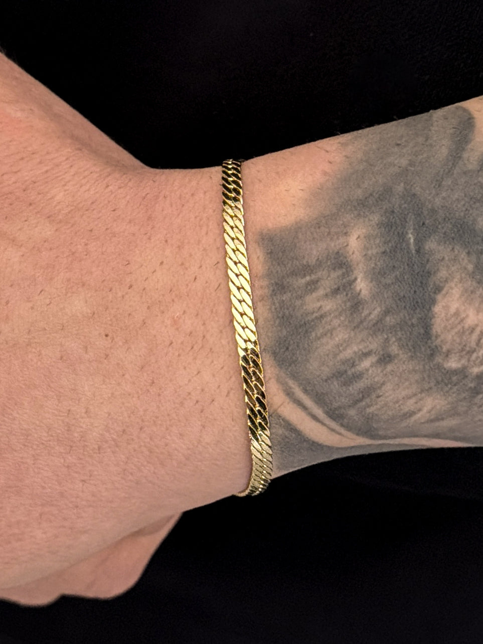 Pulseira Grumet Flat 4mm Banhada a Ouro 18k