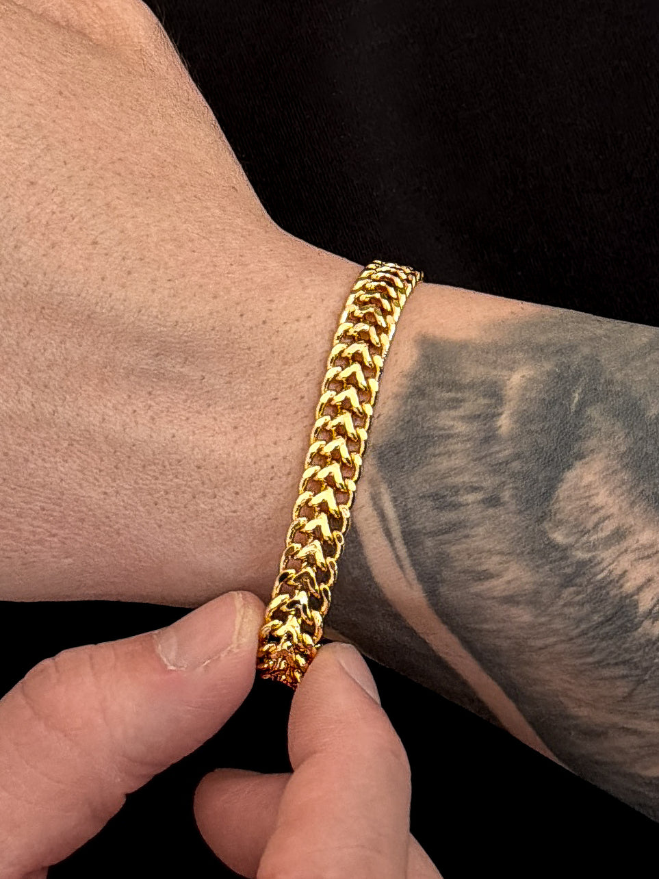 Pulseira Grumet Lacraia 9mm Banhada a Ouro 18k